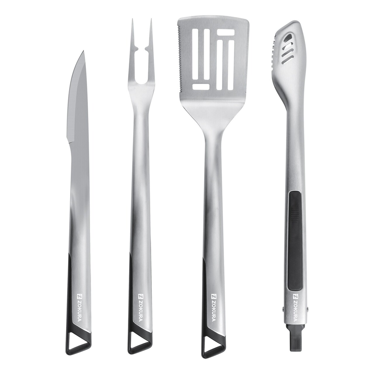 Set 4 ustensile pentru gratar, cu geanta depozitare, inox - Zokura - imagine 7